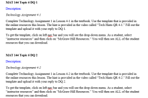 MAT 144 Topic 6 DQ 1, DQ 2